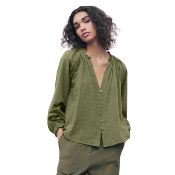 NWT ZARA EMBROIDERED BLOUSE - Picture 1 of 9